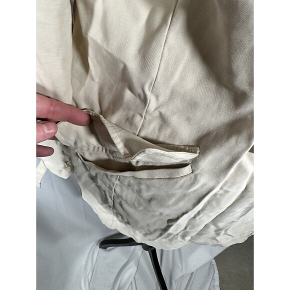 GUESS Button Double Breasted Ivory Trench Coat Women's Size Small - Picture 2 of 8